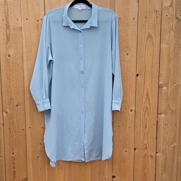 Take 50% OFF- Carina Curved Hem Shirt Dress, Size-XL - Picture 4 of 13